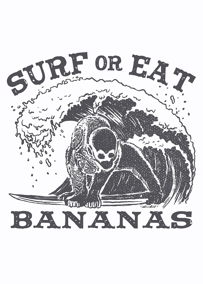 Surfing monkey tattoo
