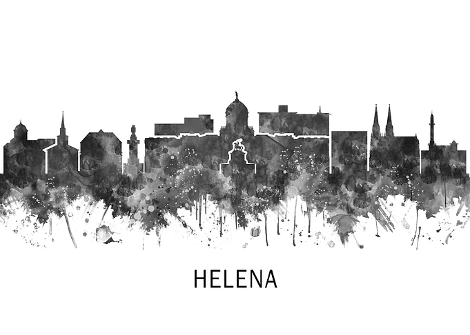 Helena Montana Skyline BW