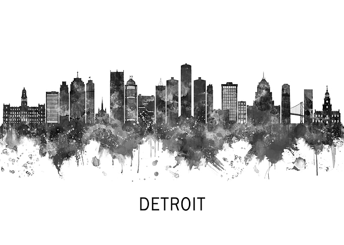 Detroit Michigan Skyline