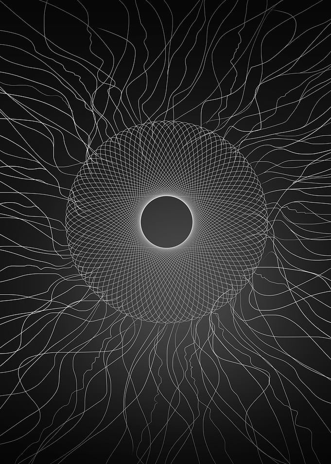 black white abstract shape