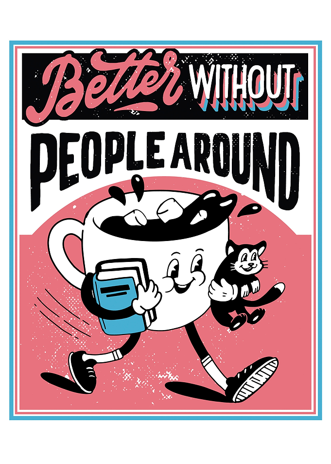Introvert coffee black cat