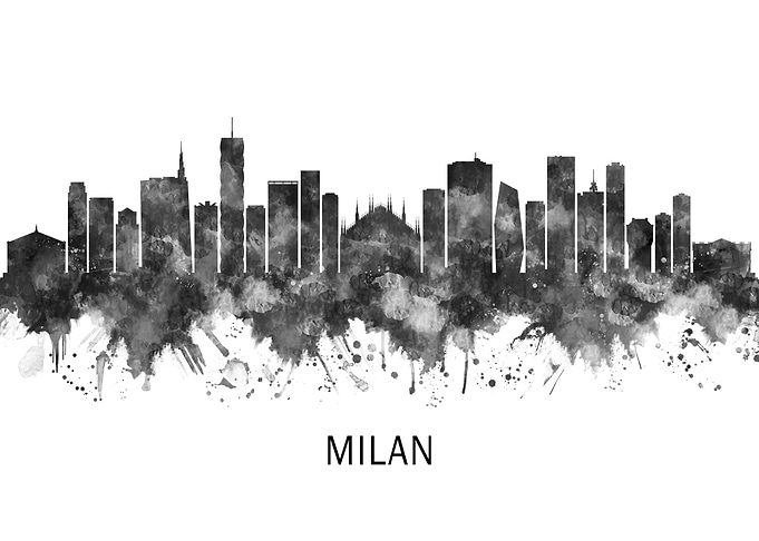 Milan Skyline BW