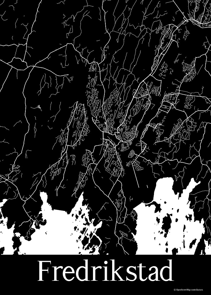 Fredrikstad Black Map