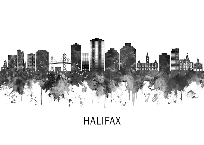 Halifax Canada Skyline BW