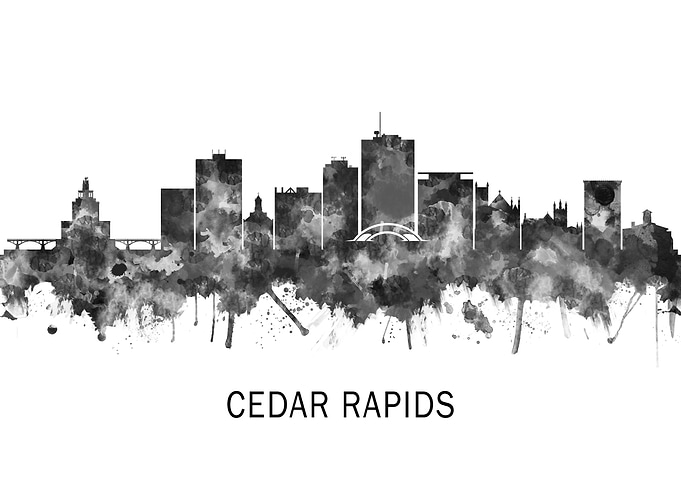 Cedar Rapids Iowa Skyline