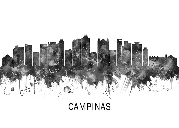 Campinas Brazil Skyline BW