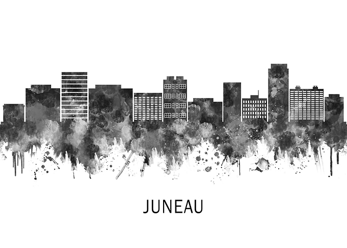 Juneau USA Skyline BW