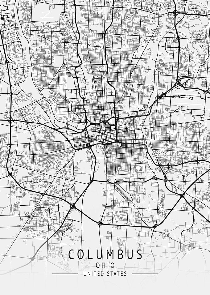 Columbus Ohio City Map USA