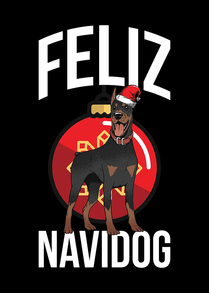 Doberman Feliz Navidog