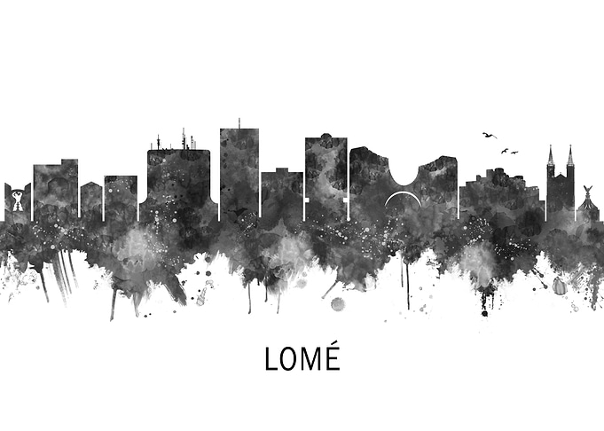 Lome Togo Skyline BW