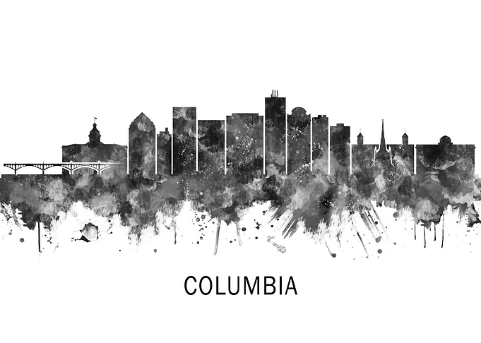Columbia USA Skyline BW