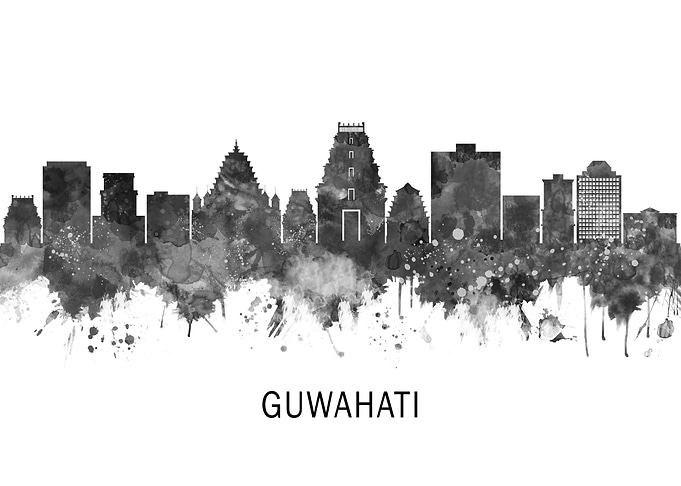 Guwahati Assam Skyline BW