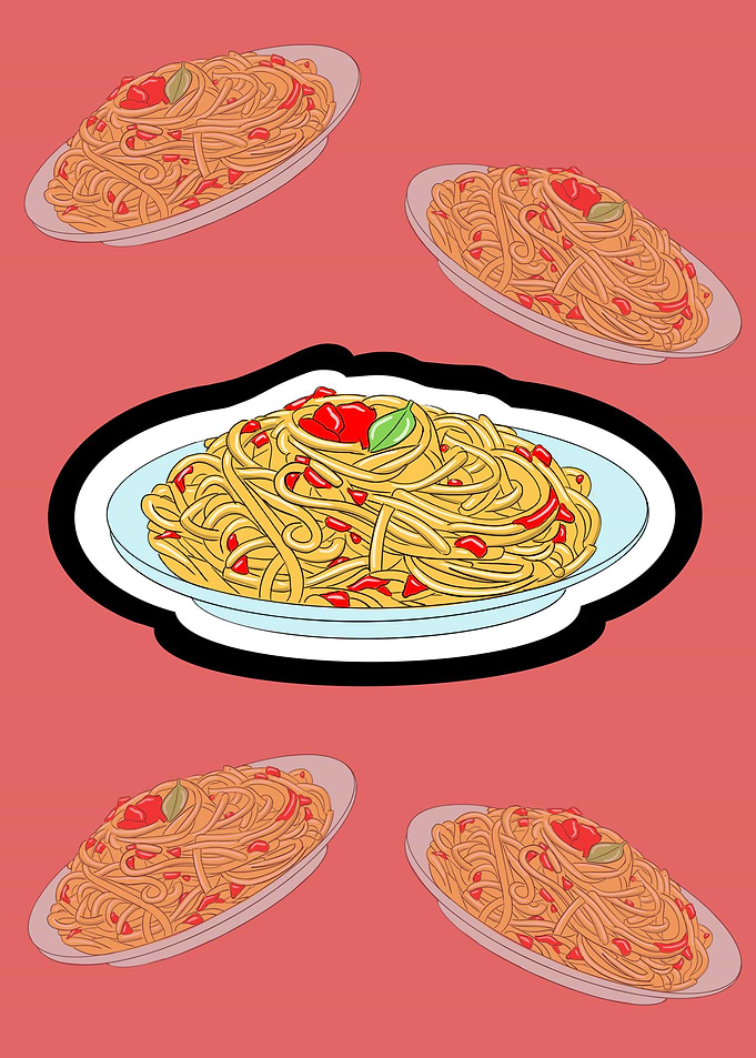 Spaghetti pasta cartoon
