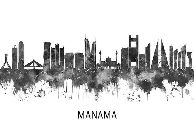 Manama Bahrain Skyline BW