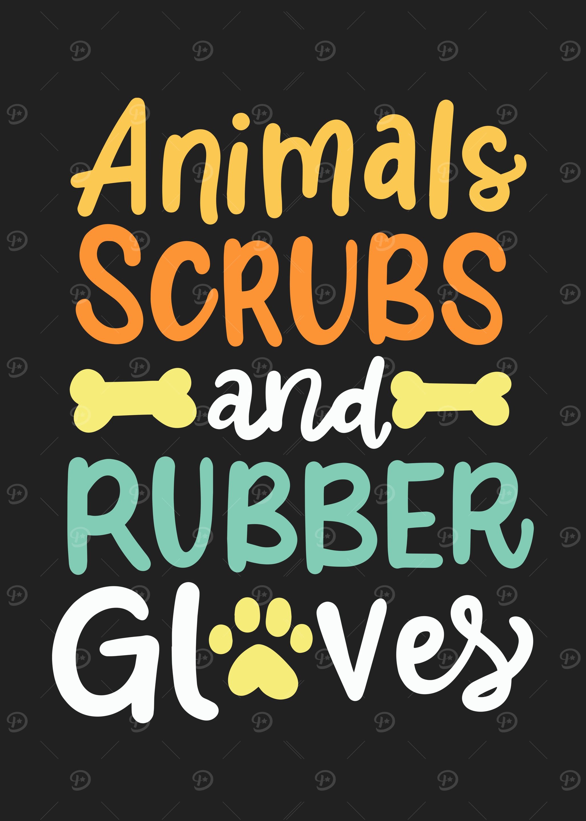 Animals Scrubs And Rubber