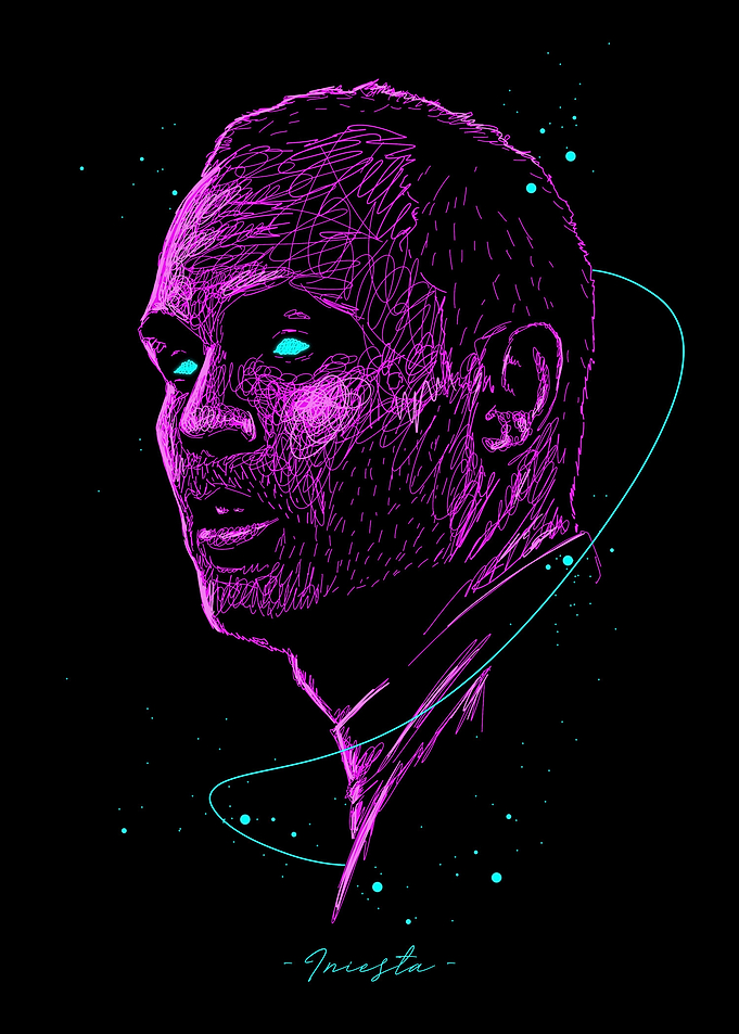 Legend Iniesta ScribbleArt