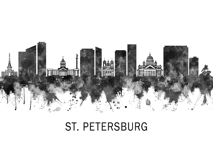 St Petersburg Russia BW