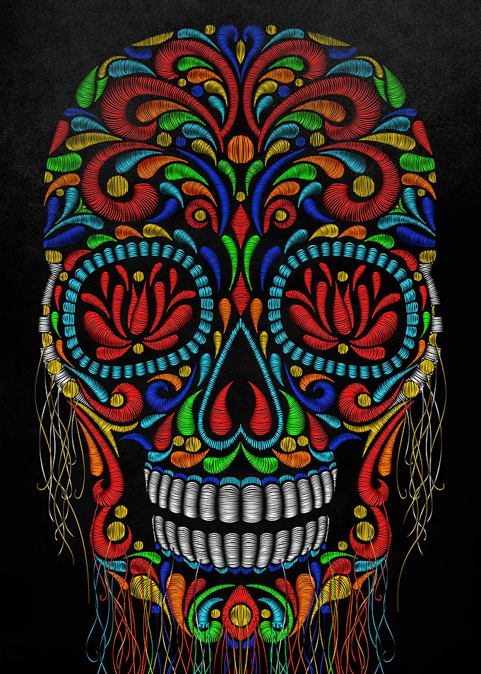 skull colorful mexican
