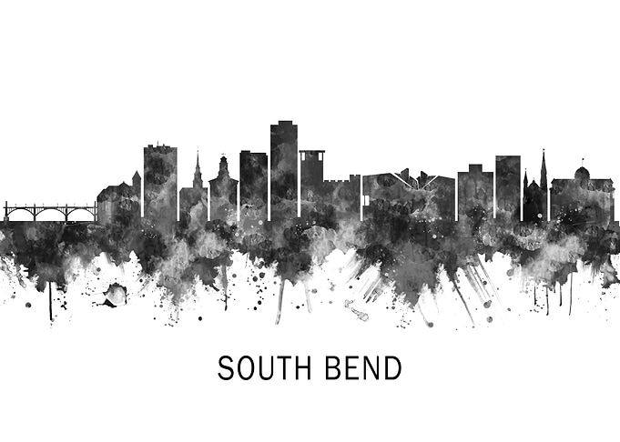 South Bend Indiana Skyline