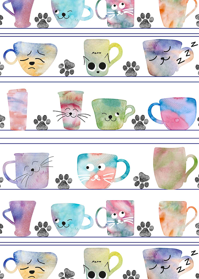 Coffee cups and cats