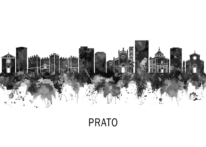 Prato Italy Skyline BW