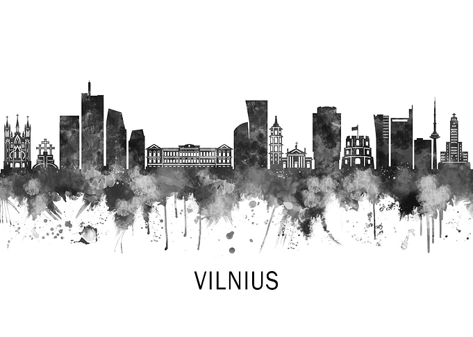 Vilnius Lithuania Skyline