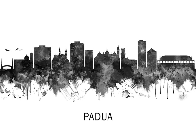 Padua Italy Skyline BW