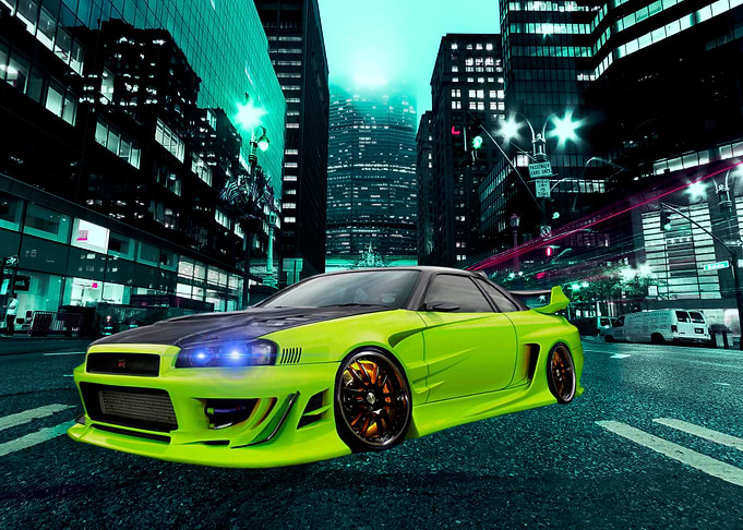 Car Skyline City Neon 2077