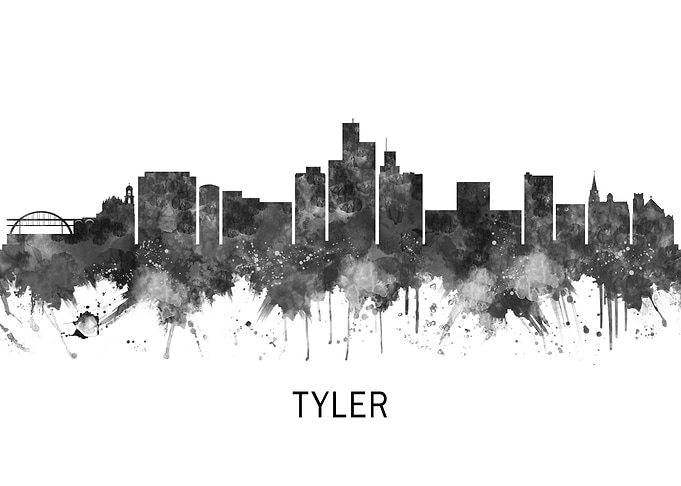 Tyler Texas Skyline BW