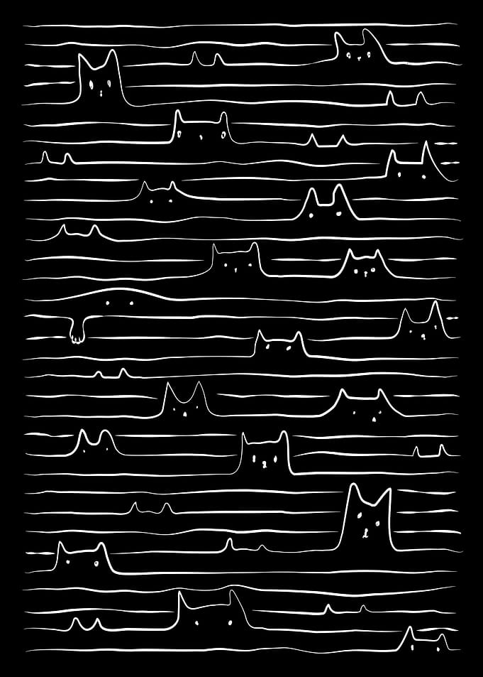 Funny cats ink minimalist