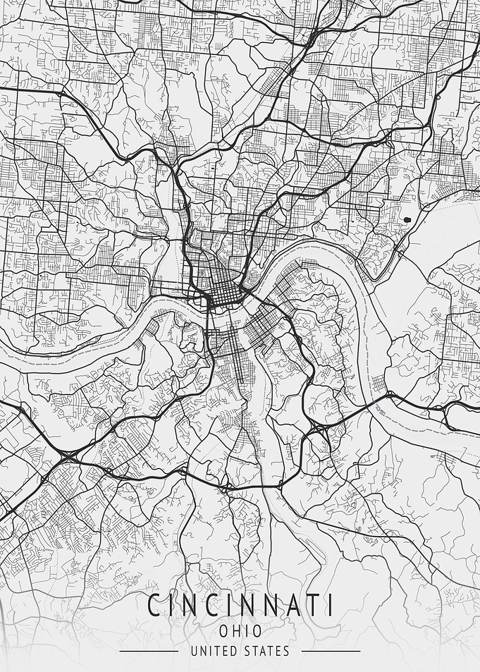 Cincinnati Ohio City Map