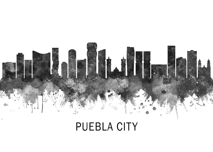 Puebla City Mexico Skyline