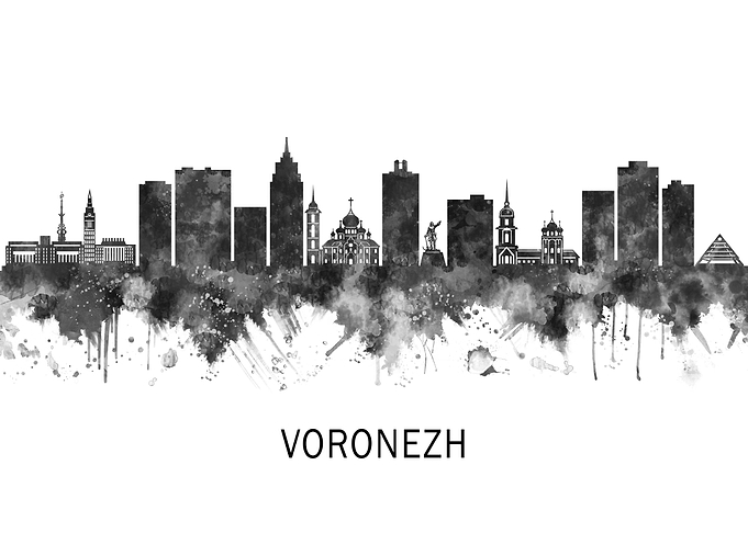 Voronezh Russia Skyline BW
