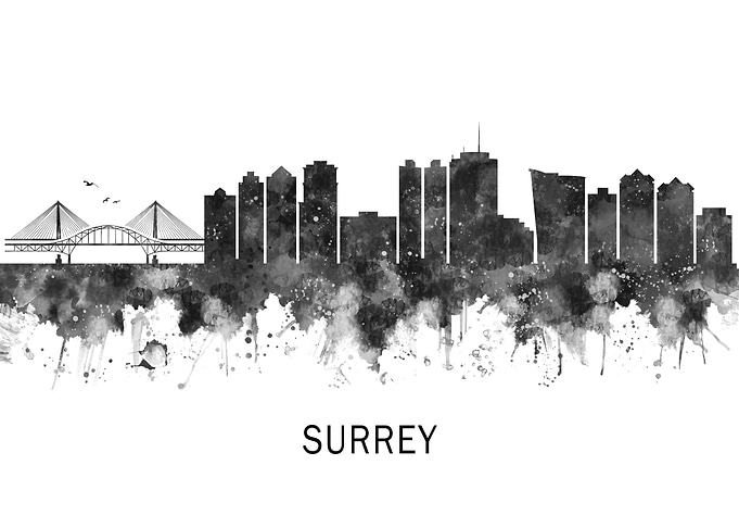 Surrey Canada Skyline BW