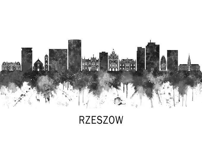 Rzeszow Poland Skyline BW
