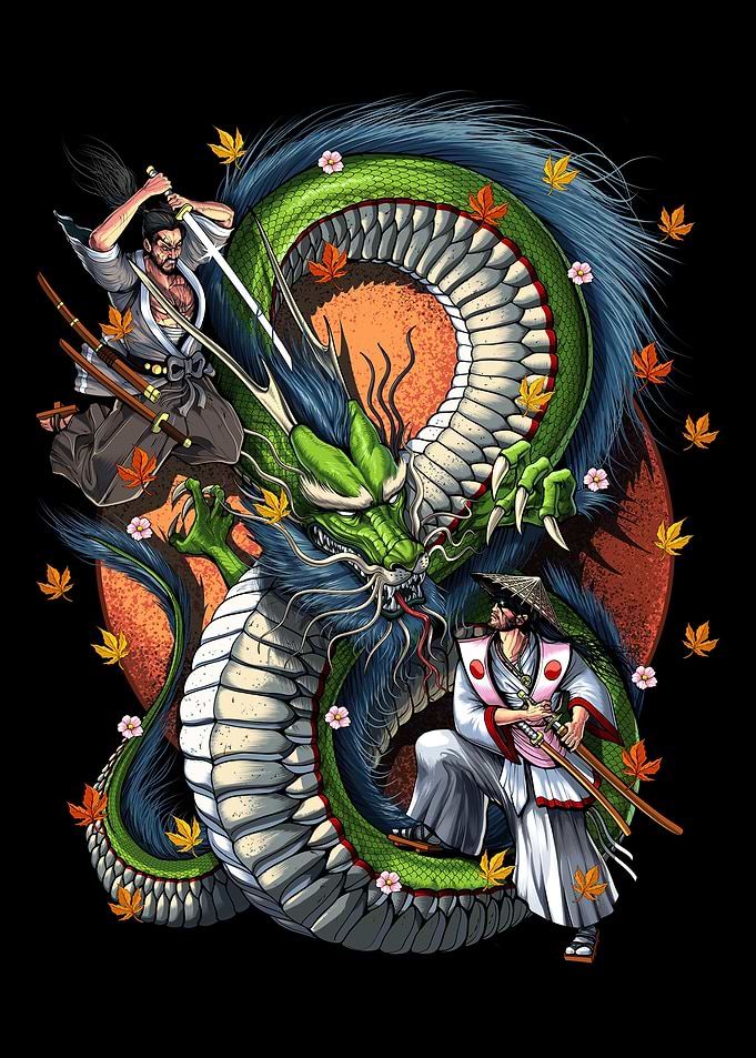 Japanese Samurai Dragon