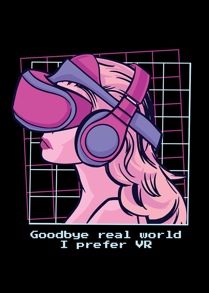 Vaporwave vr girl angel