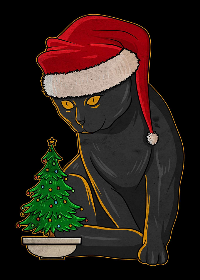 Black Cat Christmas Light