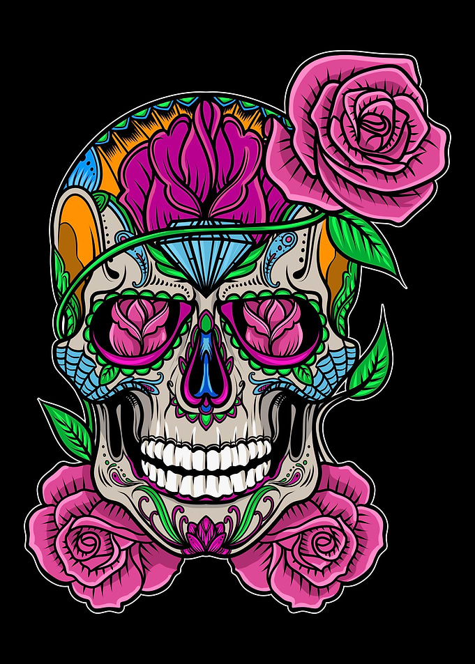 Sugar Skull Bone Head Skul