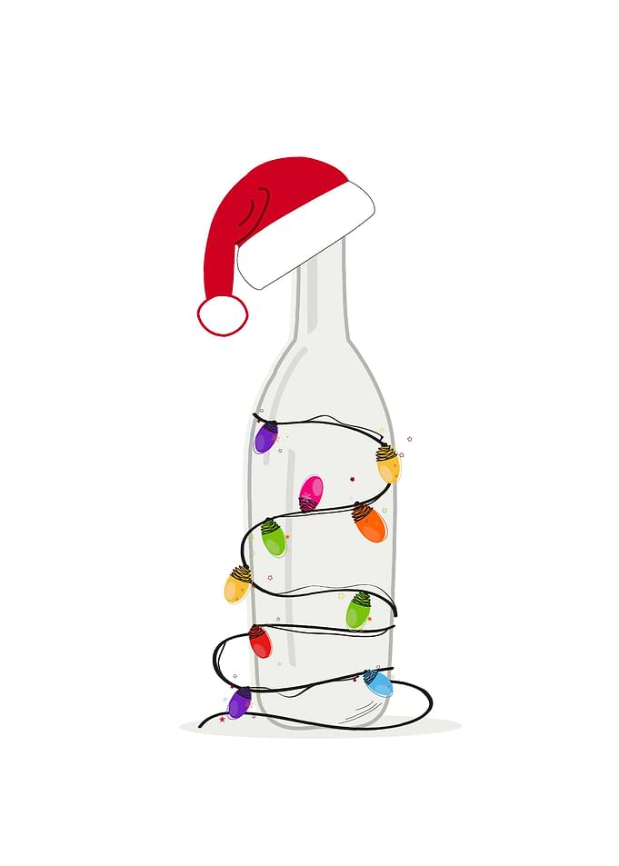 Christmas champagne bottle