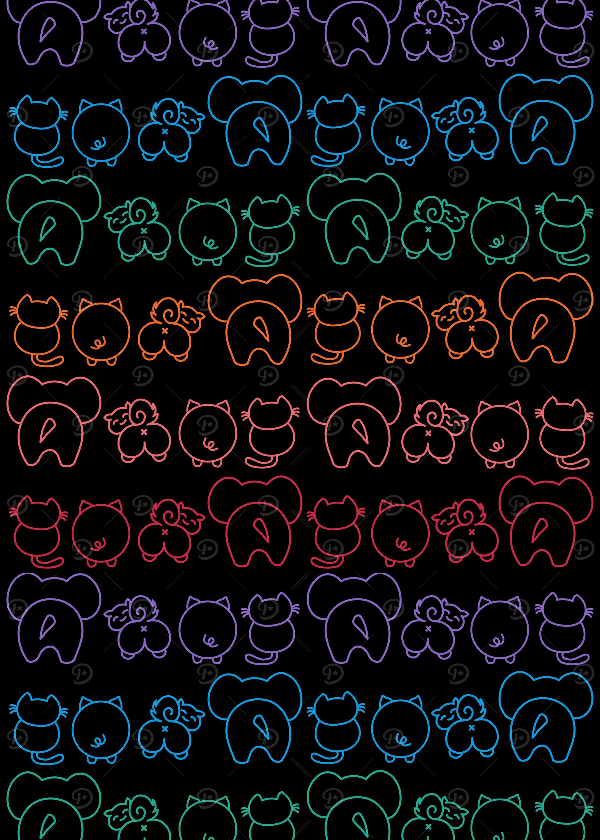 Cute animals showing butt