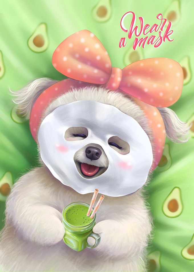 Funny white dog