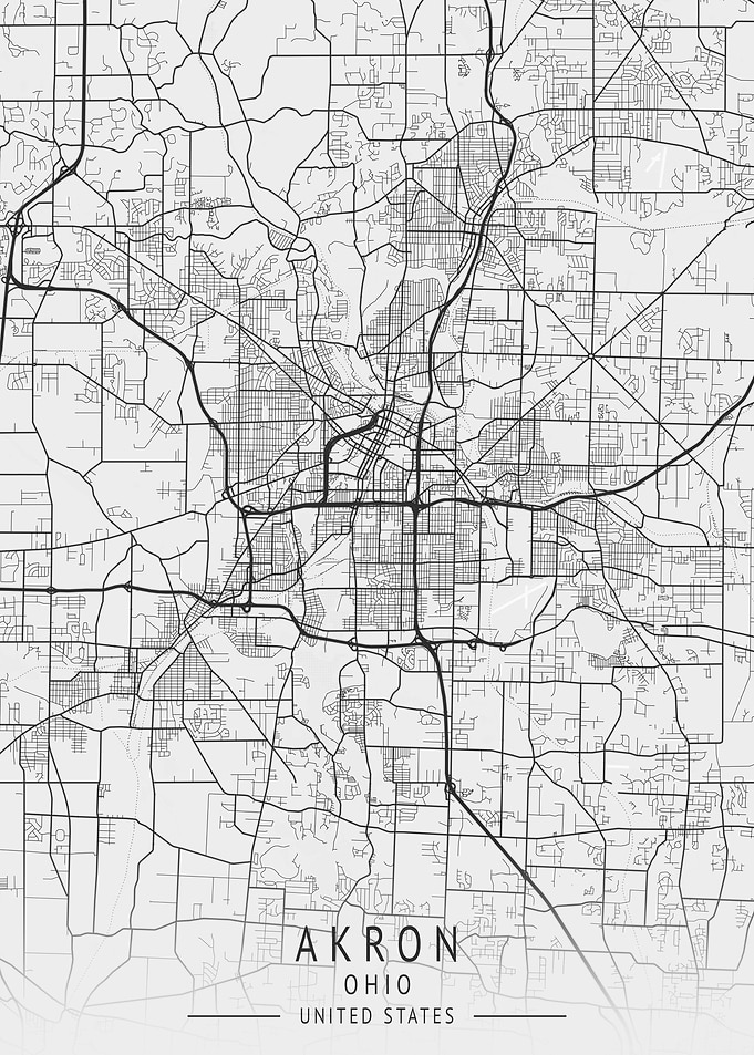 Akron Ohio City Map
