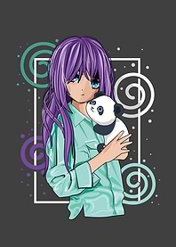 Kawaii Anime Girl Panda