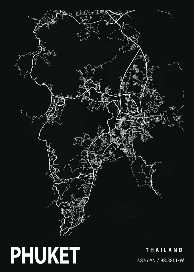 Phuket City Map Thailand