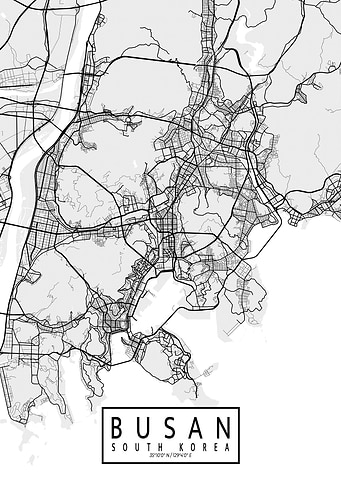 Busan City Map Light