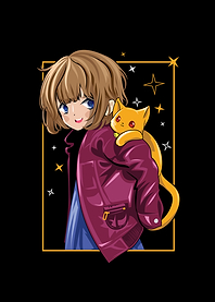 Kawaii Anime Girl Cat