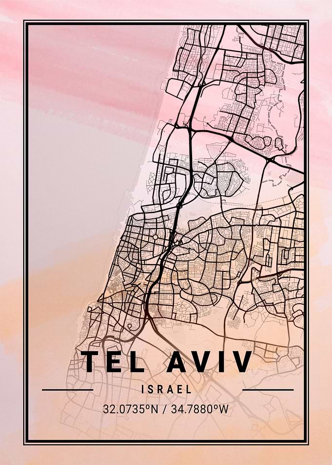 Tel Aviv Map Israel