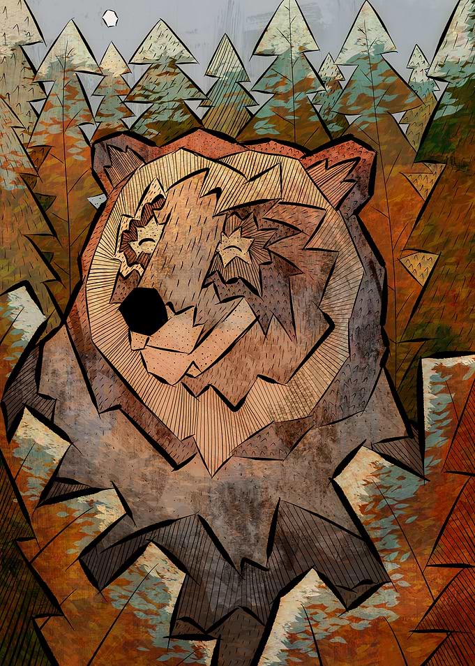 The brown forest bear