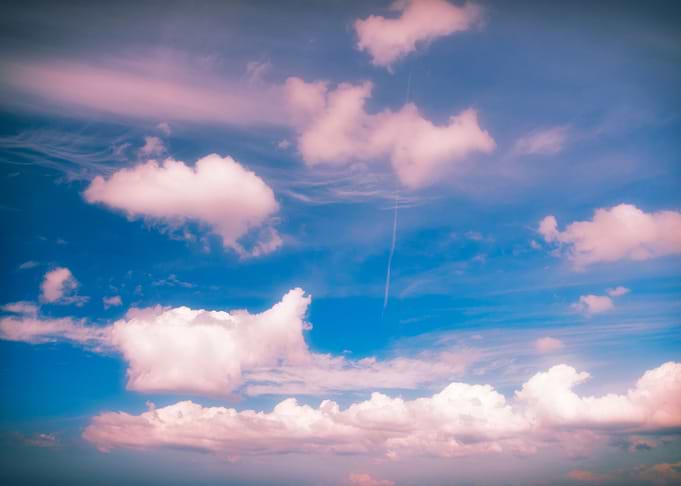Blue Sky and Pink Clouds
